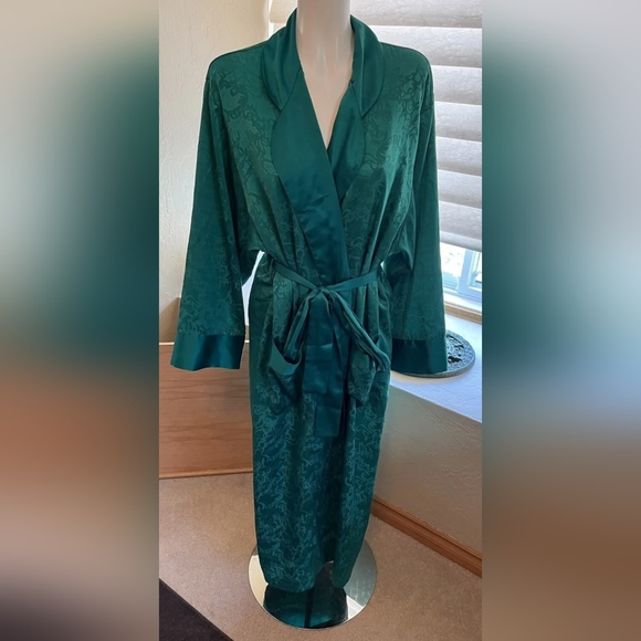 Vintage rare Victoria secret floral robe emerald green - Picture 3 of 9